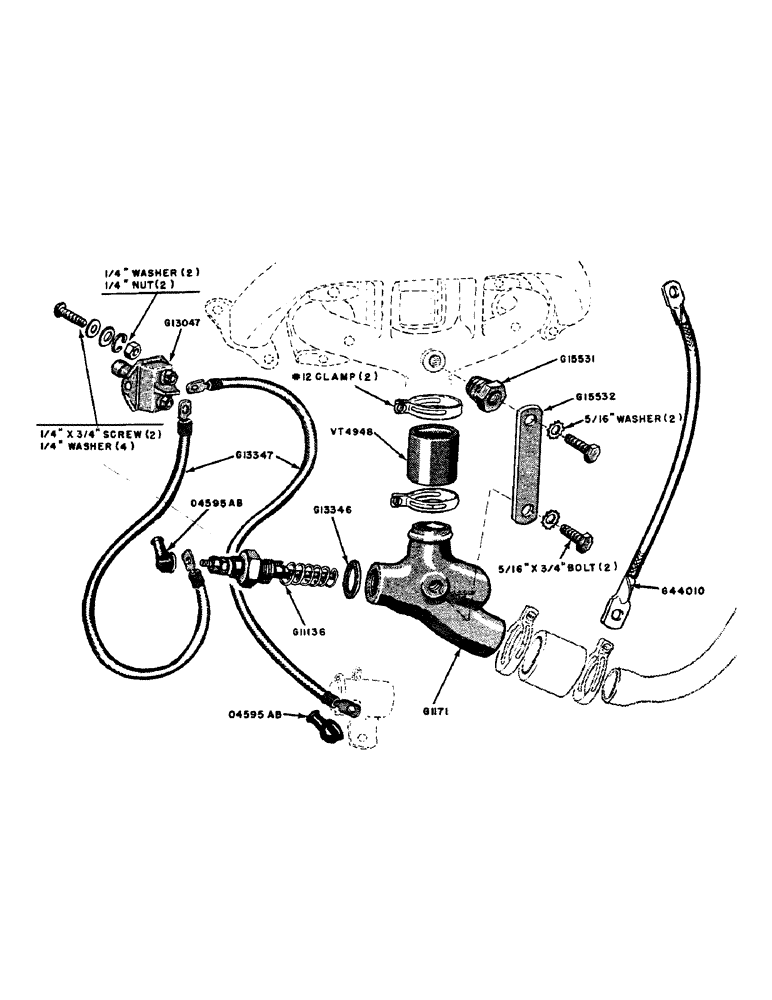 Схема запчастей Case 320 - (040) - DIESEL ENGINE, MANIFOLD HEATING UNIT (03) - FUEL SYSTEM