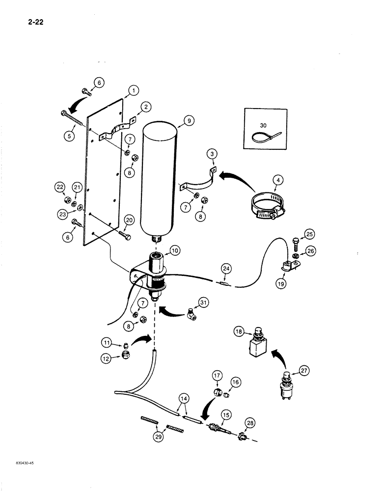 Схема запчастей Case 1187B - (2-22) - COLD WEATHER STARTING SYSTEM (02) - ENGINE