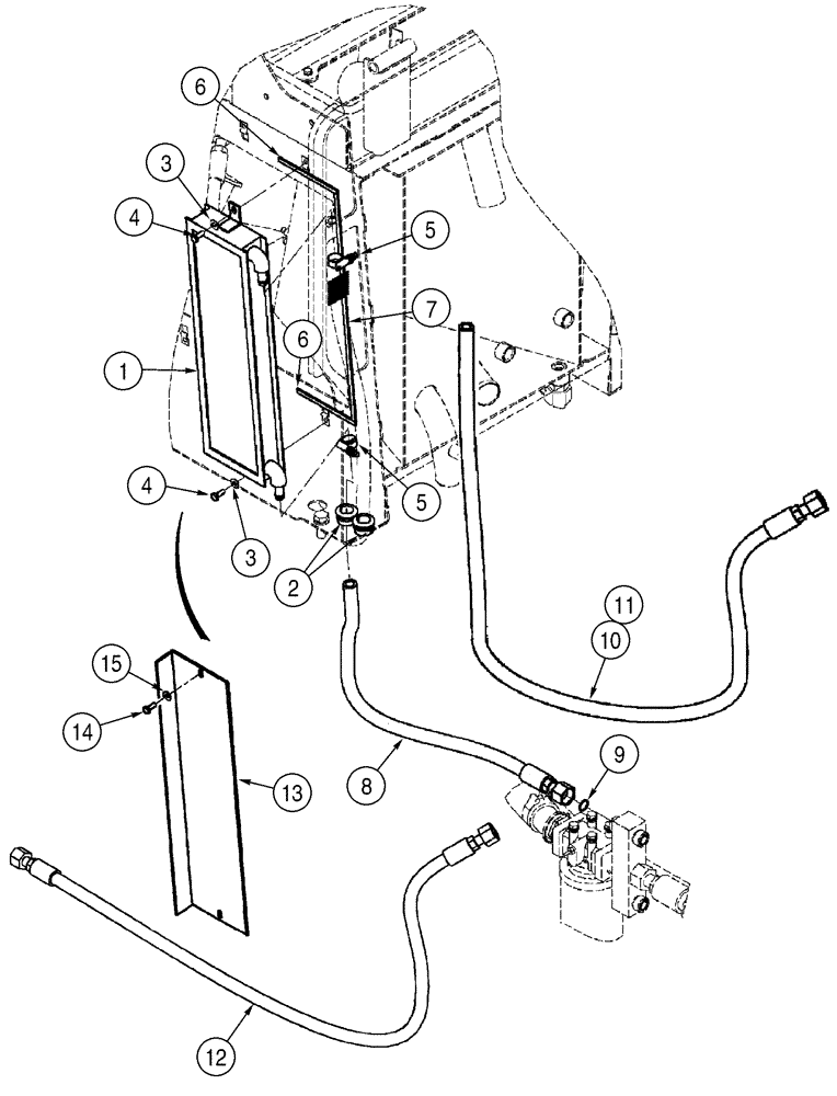 Схема запчастей Case 521D - (05-06) - HYDRAULICS - STEERING (COOLER) (05) - STEERING