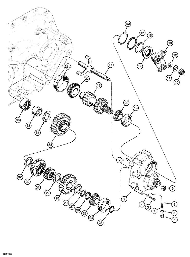 Схема запчастей Case 850G - (6-10) - TRANSMISSION ASSEMBLY - RANGE SHIFT (03) - TRANSMISSION