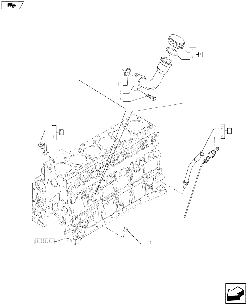 Схема запчастей Case 921F - (10.304.01[01]) - PUMP, ENGINE OIL & RELATED PARTS (10) - ENGINE