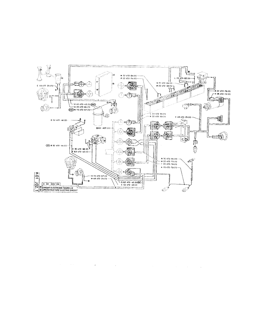 Схема запчастей Case 160CKS - (230) - UPPERSTRUCTURE ELECTRIC CIRCUIT (06) - ELECTRICAL SYSTEMS