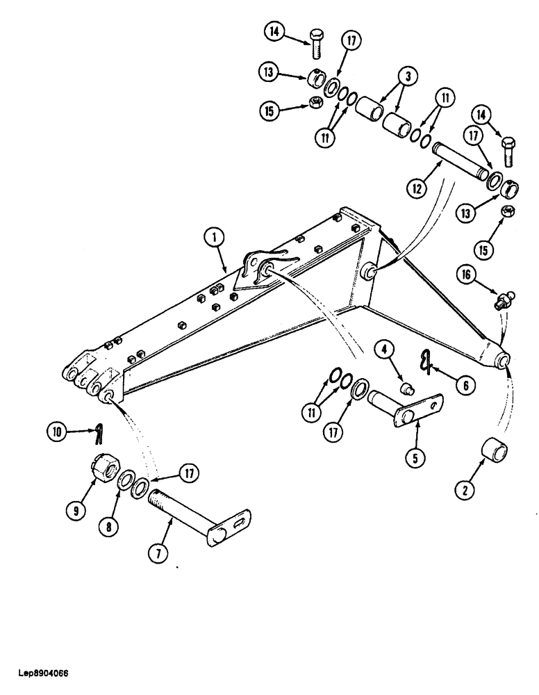 Схема запчастей Case 688 - (9-086) - BOOM AND CYLINDER MOUNTING PINS (09) - CHASSIS