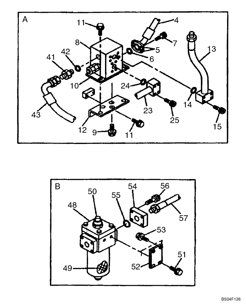 Схема запчастей Case CX160 - (08-48) - HYDRAULICS, AUXILIARY - SINGLE ACTING CIRCUIT, TRIGGER ACTIVATED (DAC0716101 - DAC0716848) (08) - HYDRAULICS