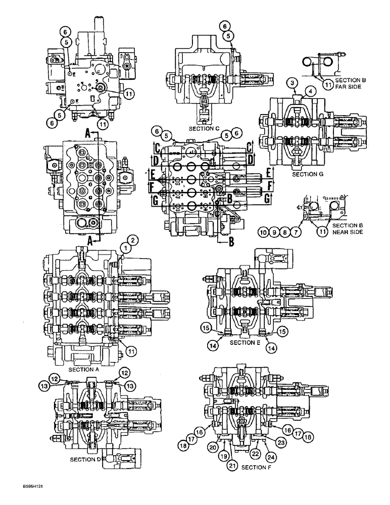 Схема запчастей Case 9060B - (8-180) - 163643A1 AND 171225A1 CONTROL VALVES, PLUGS AND COVERS (08) - HYDRAULICS