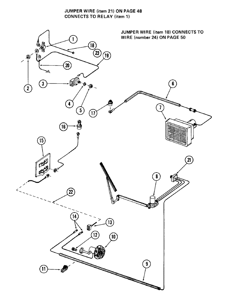 Схема запчастей Case 980 - (052) - HEATER, DEFROSTER AND WIPER ELECTRICAL SYSTEM (05) - UPPERSTRUCTURE CHASSIS