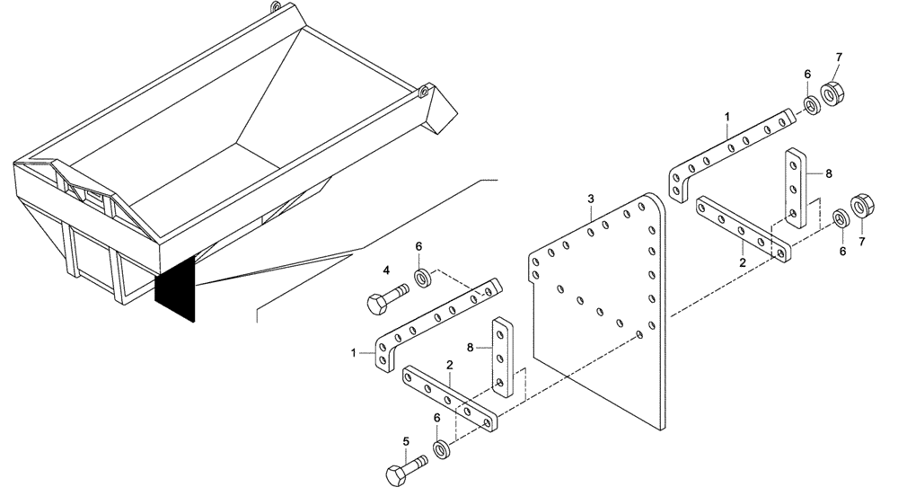 Схема запчастей Case 335 - (61A00010551[001]) - REAR MUDGUARDS (90) - PLATFORM, CAB, BODYWORK AND DECALS