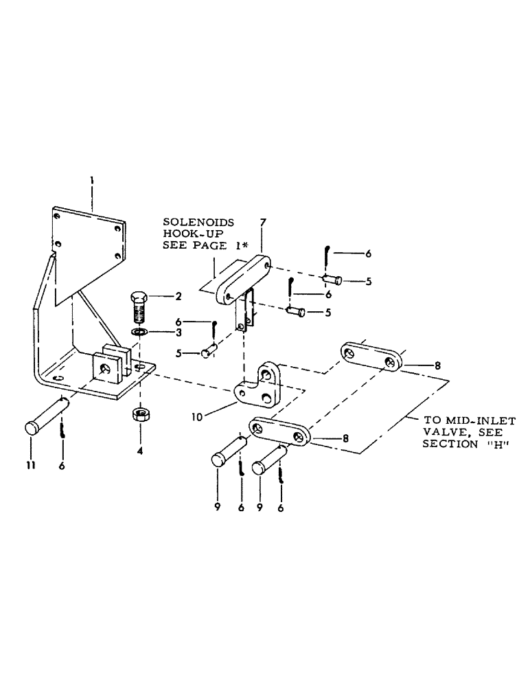 Схема запчастей Case 40YC - (I07) - DUAL FLOW MOUNTING PARTS, * (USED ON UNITS WITH SERIAL (07) - HYDRAULIC SYSTEM