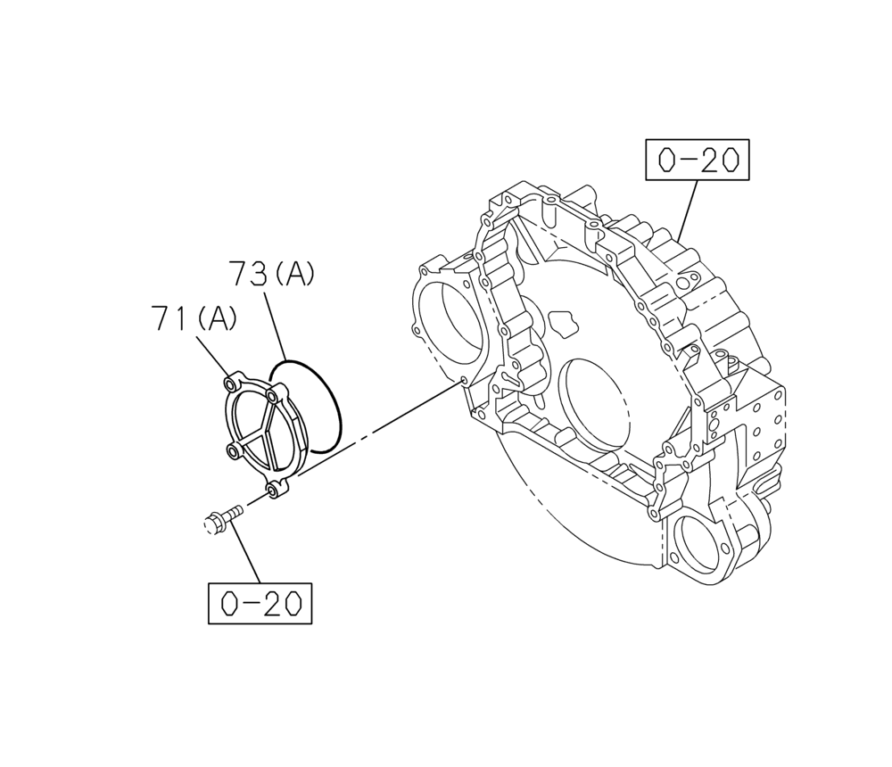 Схема запчастей Case CX210C LC - (10.103.03) - ENGINE FLYWHEEL HOUSING (10) - ENGINE