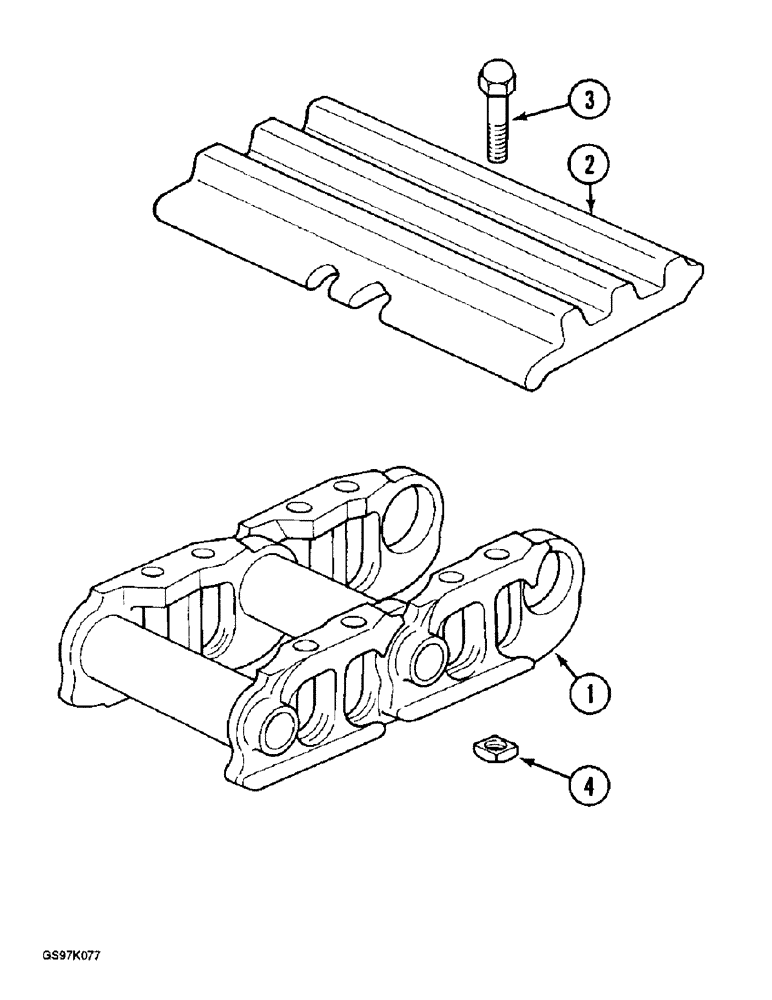 Схема запчастей Case 888 - (5-14) - TRACK SHOES, P.I.N. 15401 THRU 15472 (11) - TRACKS/STEERING