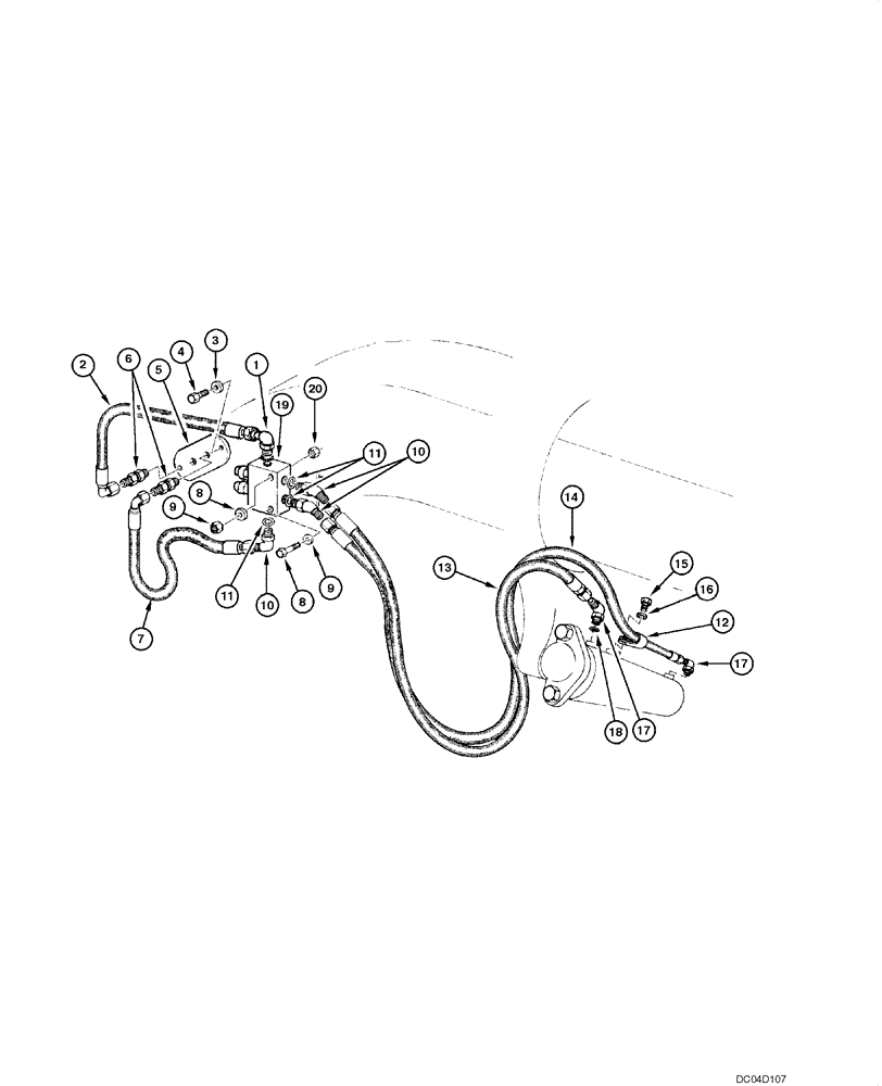 Схема запчастей Case 885 - (08.19[00]) - CIRCLE HYDRAULIC CIRCUIT - SIDE SHIFT (08) - HYDRAULICS