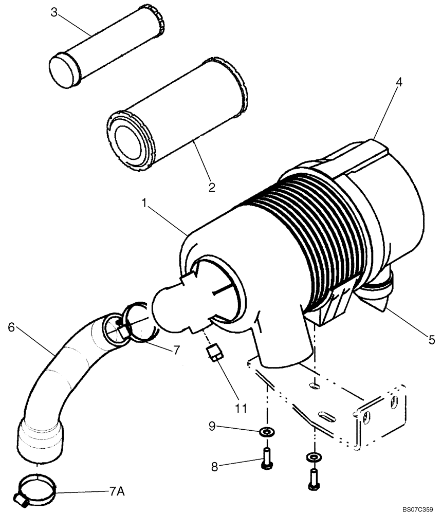 Схема запчастей Case SR130 - (10.202.AB[02]) - AIR CLEANER - ENGINE (EUROPE) (10) - ENGINE