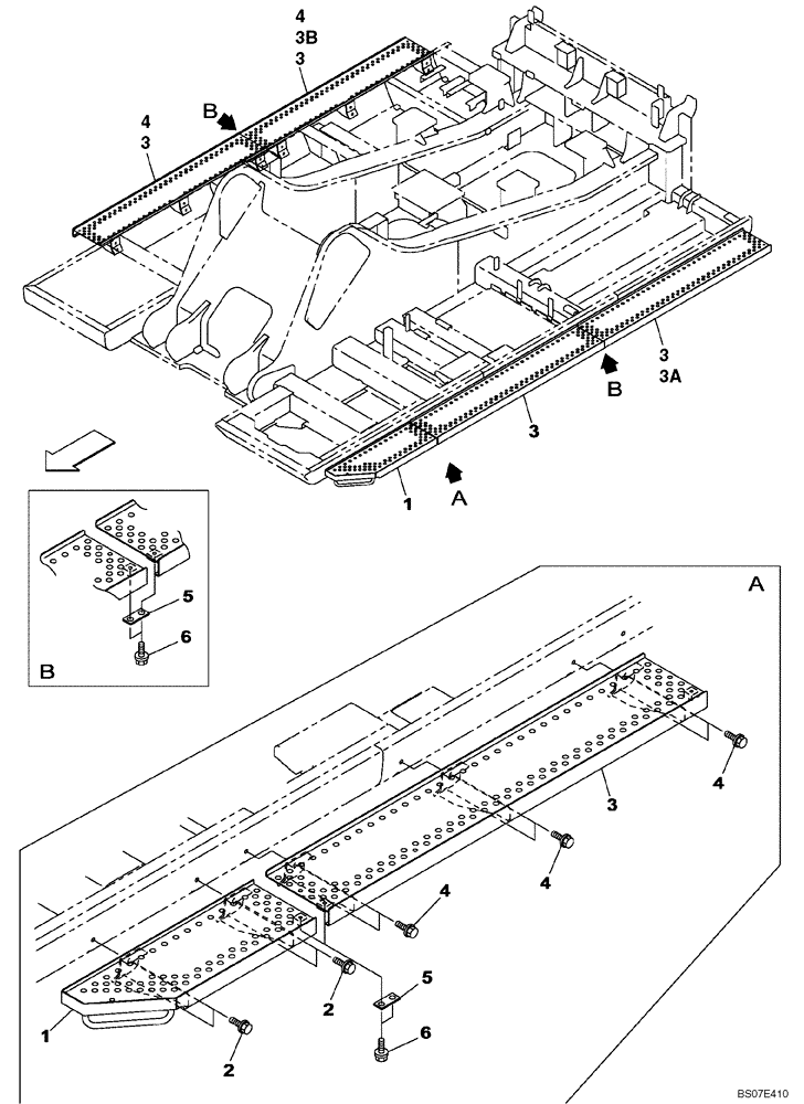 Схема запчастей Case CX700 - (09-007-00[01]) - CATWALK (09) - CHASSIS/ATTACHMENTS