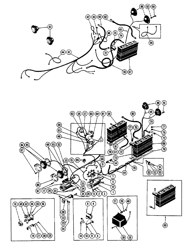 Схема запчастей Case 600 - (048) - ELECTRICAL SYSTEM, STARTER, GENERATOR, BATTERY, LIGHTS (06) - ELECTRICAL SYSTEMS