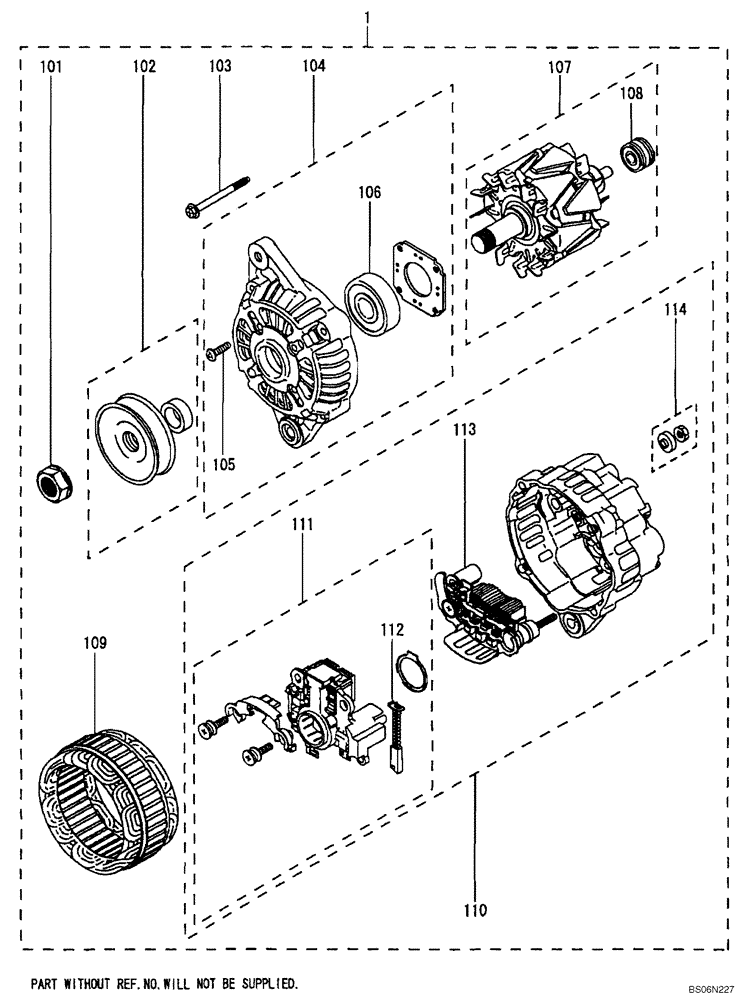 Схема запчастей Case CX17B - (09-029[00]) - ALTERNATOR ASSY (55) - ELECTRICAL SYSTEMS