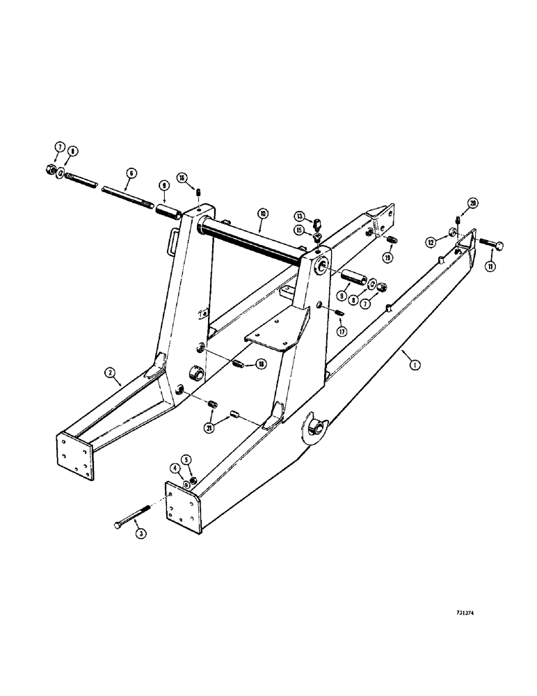 Схема запчастей Case 26B - (071A) - 3-POINT HITCH SUBFRAME AND RELATED PARTS, NON-LOADER MODELS, 