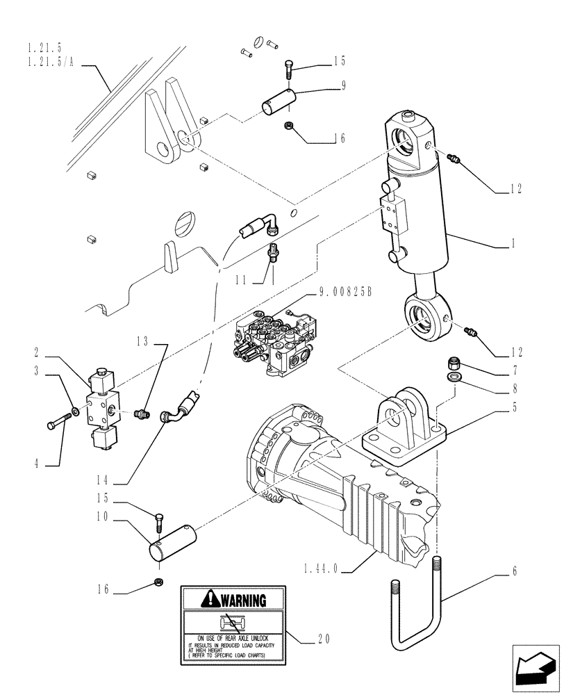 Схема запчастей Case TX742 - (9.00326[01]) - REAR AXLE LOCK - OPTIONAL CODE 749161021 - VERSION (02/03) (27) - REAR AXLE SYSTEM