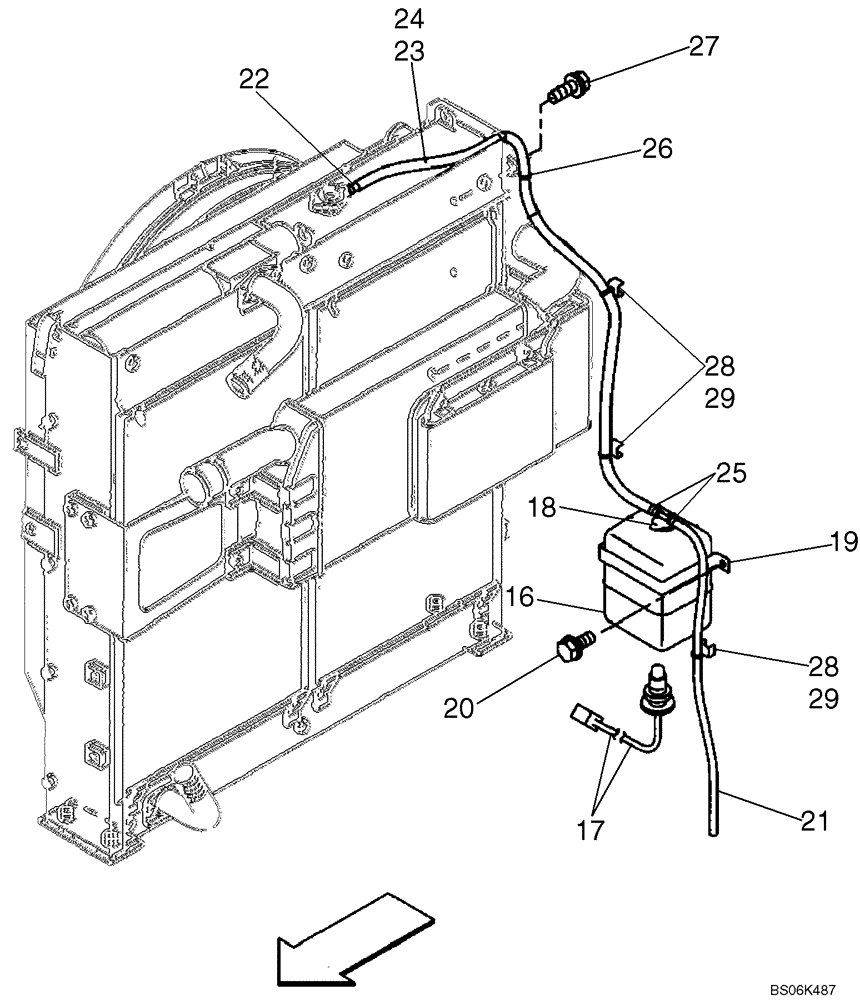 Схема запчастей Case CX210BLR - (02-06) - COOLANT RECOVERY SYSTEM (02) - ENGINE