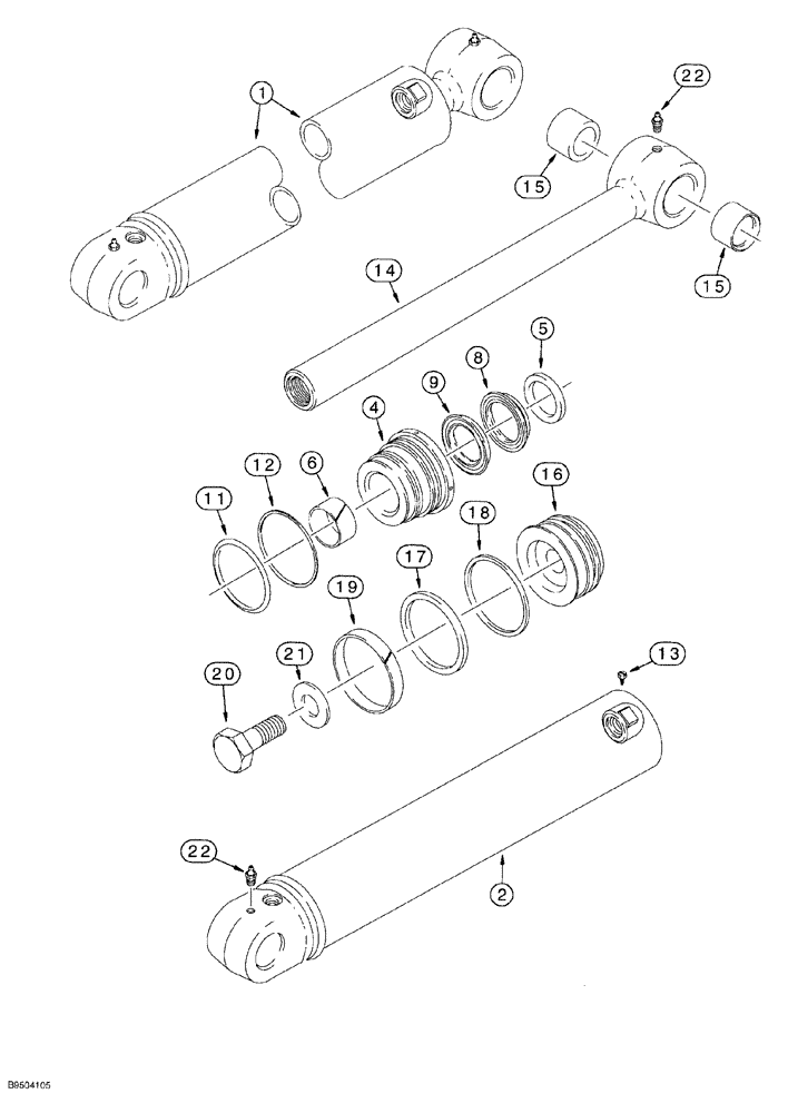 Схема запчастей Case 580SL - (8-138) - BACKHOE DIPPER CYLINDER - P/N 183795A2 (08) - HYDRAULICS