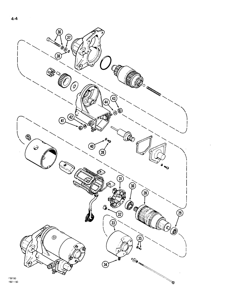 Схема запчастей Case 550 - (4-04) - STARTER (04) - ELECTRICAL SYSTEMS