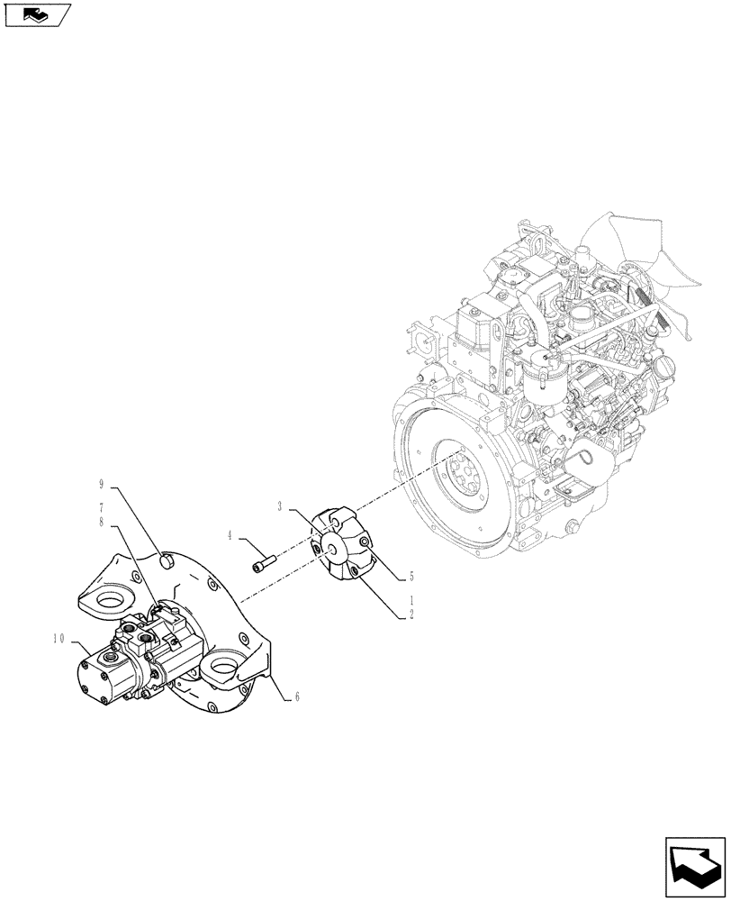 Схема запчастей Case CX27B ASN - (10.114.01) - POWER TAKE-OFF ASSY (10) - ENGINE