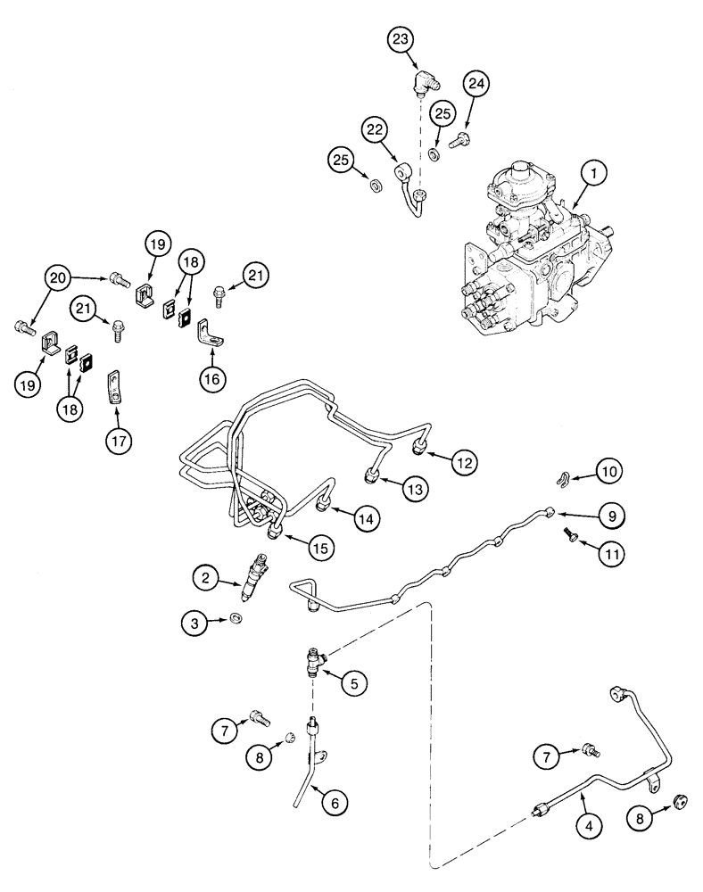 Схема запчастей Case 9020 - (3-08) - FUEL INJECTION SYSTEM, 4TA-390 ENGINE (03) - FUEL SYSTEM