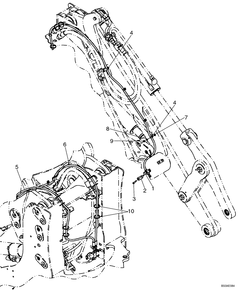 Схема запчастей Case 721D - (08-14A) - HYDRAULIC LINES - COUPLER - XT (08) - HYDRAULICS