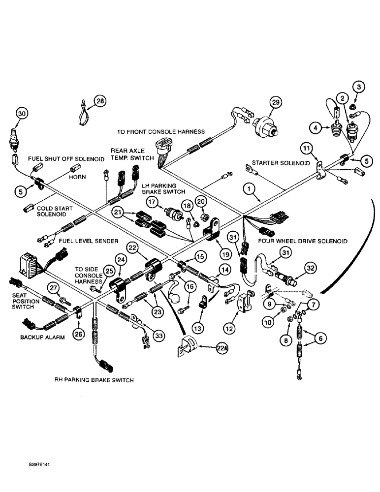 Схема запчастей Case 570LXT - (4-010) - ENGINE WIRING HARNESS AND CONNECTIONS (04) - ELECTRICAL SYSTEMS