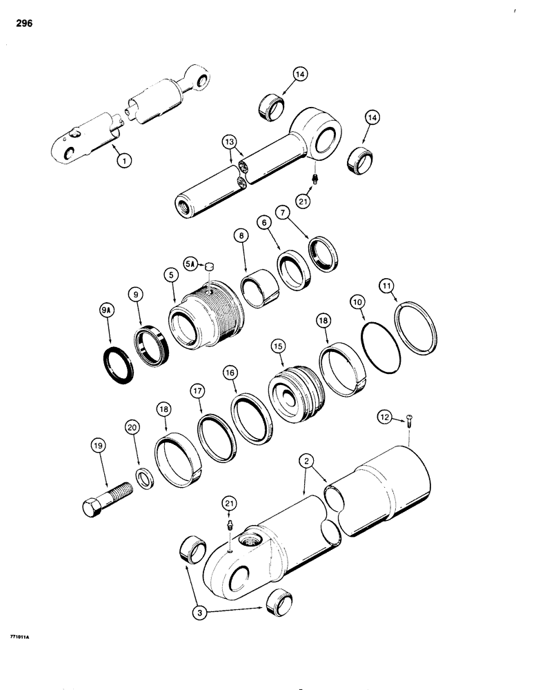 Схема запчастей Case 680G - (296) - G101226 AND G101227 LOADER CLAM CYLINDER (08) - HYDRAULICS