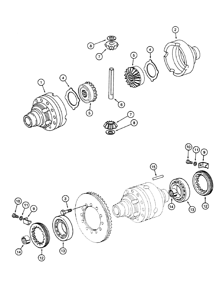 Схема запчастей Case 580SK - (6-48) - FRONT DRIVE AXLE DIFFERENTIAL (06) - POWER TRAIN