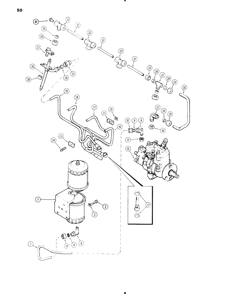 Схема запчастей Case 584C - (050) - FUEL INJECTION AND FILTER SYSTEM, 207 DIESEL ENGINE (10) - ENGINE