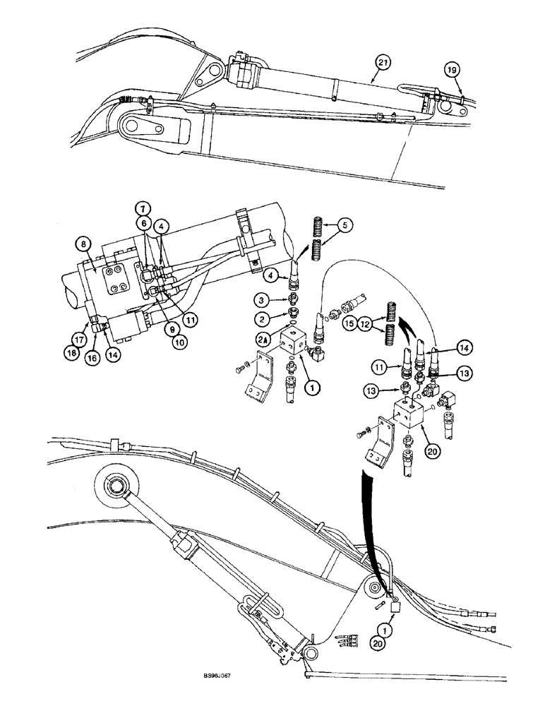 Схема запчастей Case 9060B - (8-186) - LOAD HOLDING OPTION, ARM CYLINDER HYDRAULICS (08) - HYDRAULICS