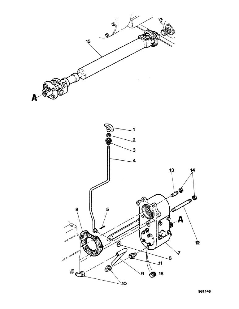 Схема запчастей Case 580G - (176) - FRONT DRIVE AXLE - CONTROL AND DRIVE PARTS (06) - POWER TRAIN