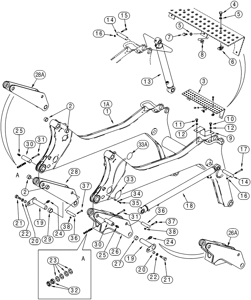 Схема запчастей Case 85XT - (09-01) - FRAME LOADER LIFT (09) - CHASSIS