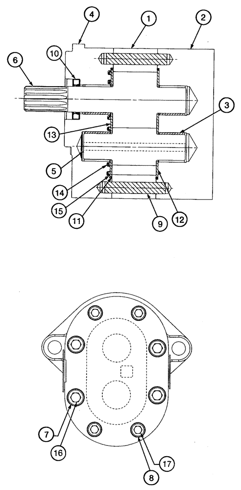 Схема запчастей Case 75XT - (06-18) - PUMP, GEAR (06) - POWER TRAIN