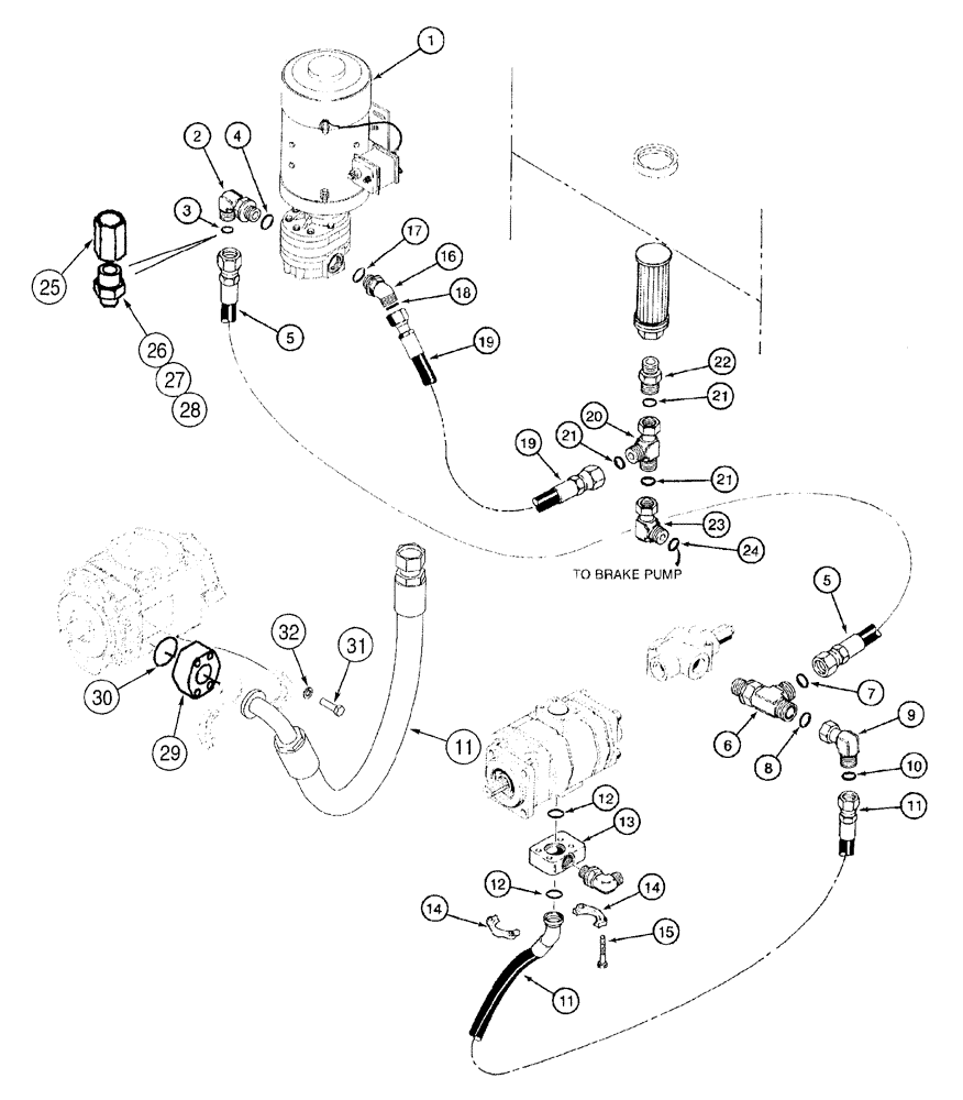 Схема запчастей Case 921B - (5-016) - AUXILIARY STEERING HYDRAULIC CIRCUIT (05) - STEERING