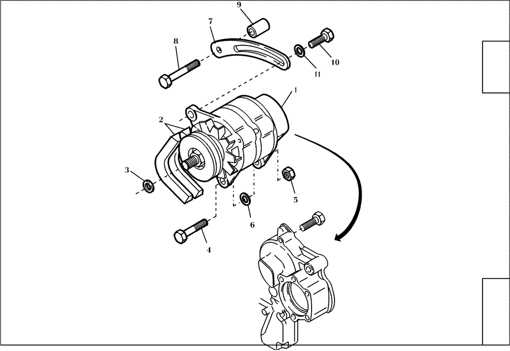 Схема запчастей Case 221D - (95.200[001]) - ALTERNATOR (S/N 581101-UP) (10) - ENGINE