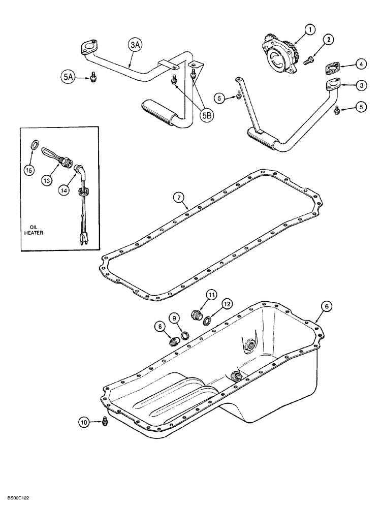 Схема запчастей Case 1150G - (2-030) - OIL PUMP AND OIL PAN, 6T-590 ENGINE, PRIOR TO JJG0218023 AND JJG0218024 - JJG0218478 (01) - ENGINE