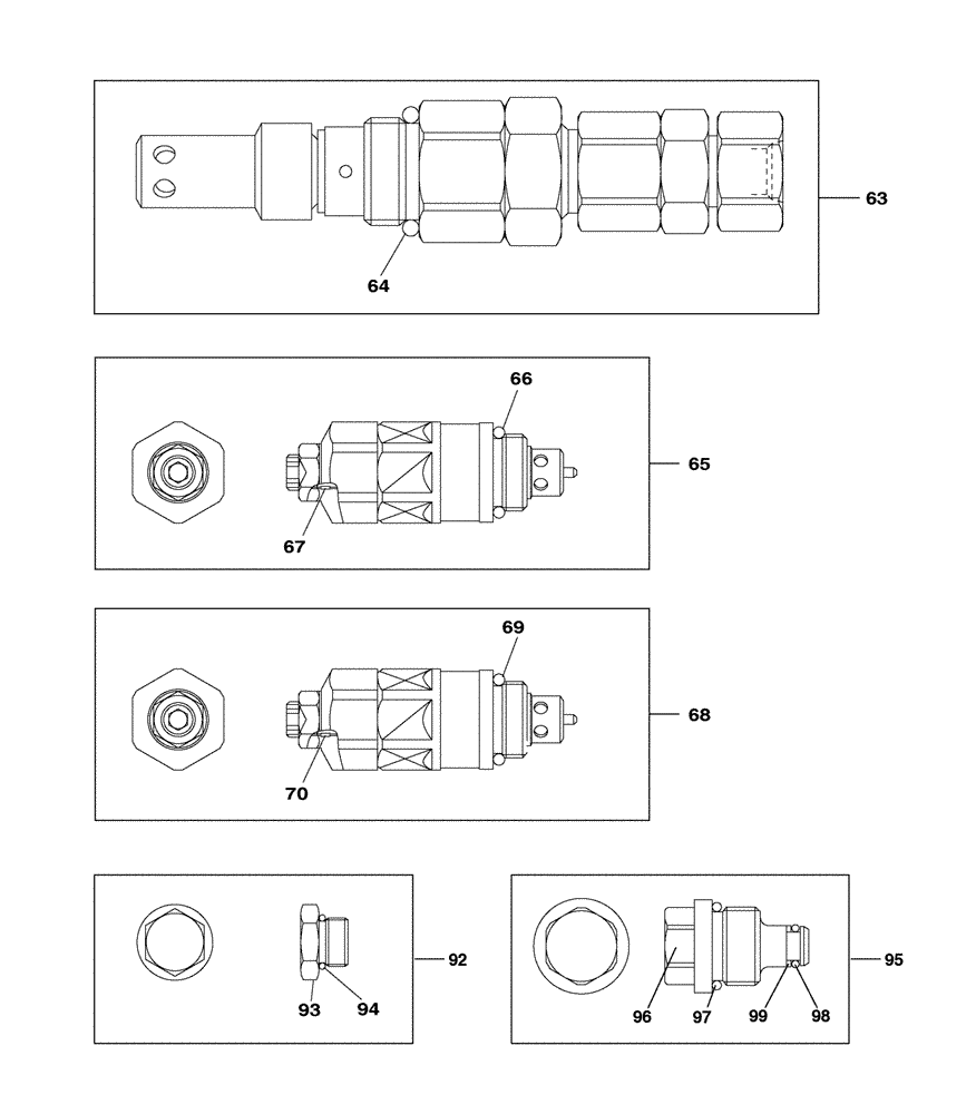 Схема запчастей Case CX250C - (08-053[06]) - VALVE ASSY - CONTROL (08) - HYDRAULICS