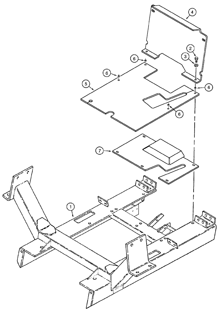 Схема запчастей Case 960 - (09-02) - MOUNTING OPERATORS COMPARTMENT (09) - CHASSIS