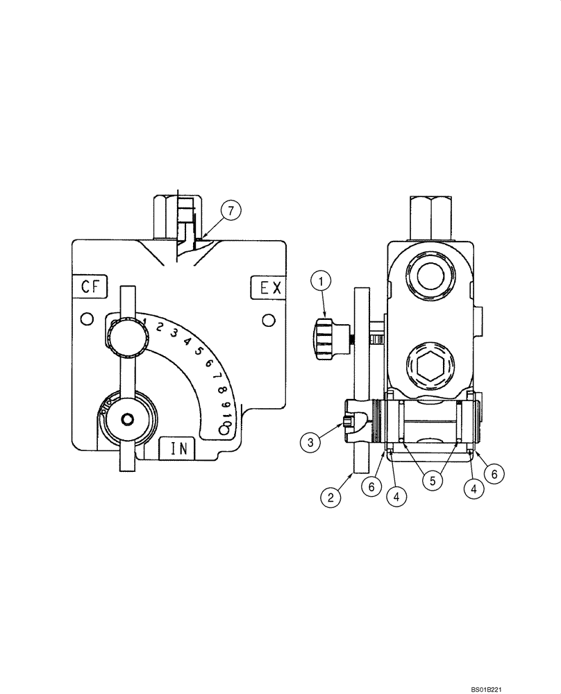 Схема запчастей Case 570MXT - (08-28) - VALVE, FLOW CONTROL - HITCH, THREE POINT (08) - HYDRAULICS