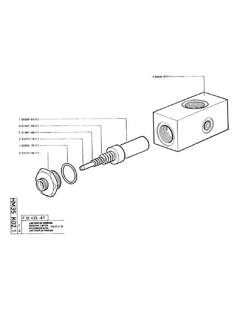 Схема запчастей Case RC200L - (084) - PRESSURE LIMITER 