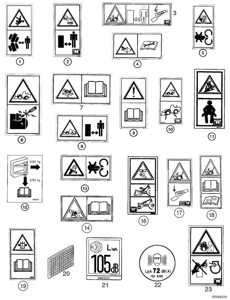 Схема запчастей Case 721D - (09-58) - DECALS - EUROPE (09) - CHASSIS