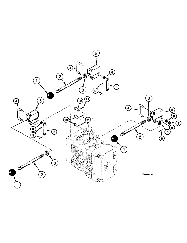 Схема запчастей Case 660 - (8-093A) - PLOW CONTROL VALVE - 130806A1, WITH LEVERS MOUNTED HORIZONTALLY, CONTROL LEVERS (08) - HYDRAULICS