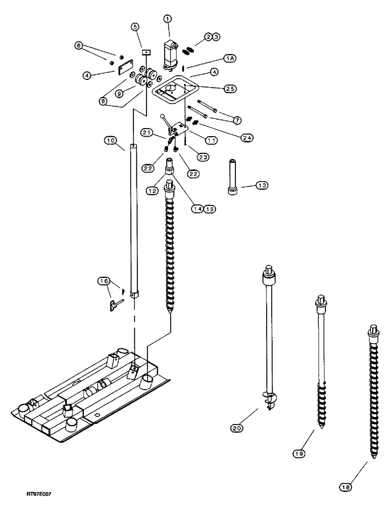 Схема запчастей Case 200TX - (9-40) - POWER HAND AUGER 