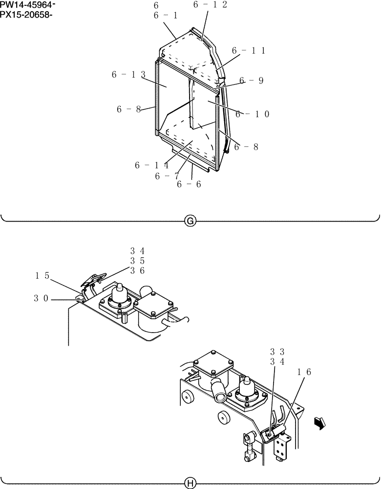 Схема запчастей Case CX36B - (240-01[5]) - GUARD INSTAL (CANOPY) (05) - SUPERSTRUCTURE