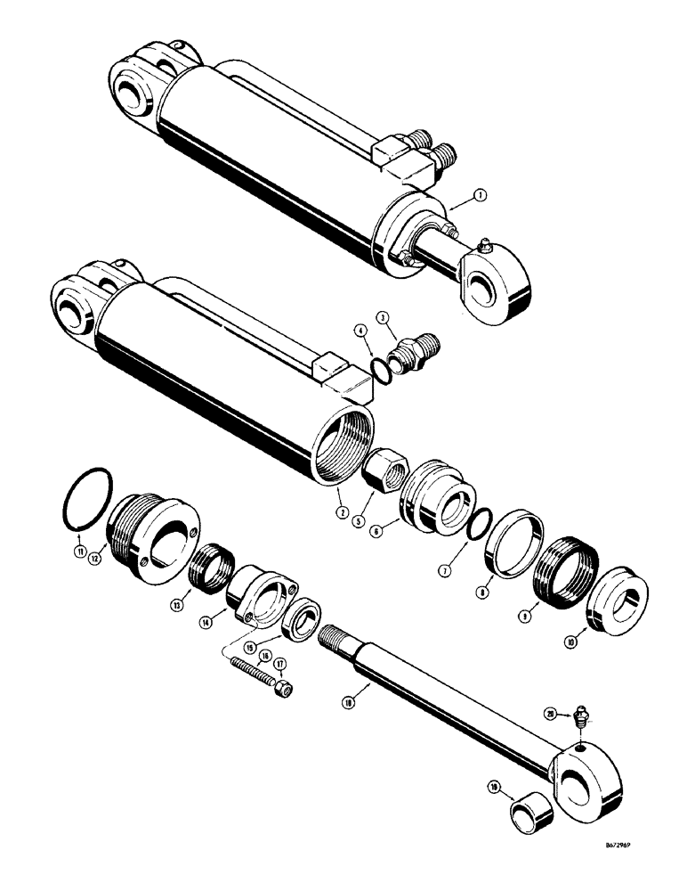 Схема запчастей Case W10C - (244) - A17668 AND A17669 DROTT CLAM CYLINDERS (08) - HYDRAULICS