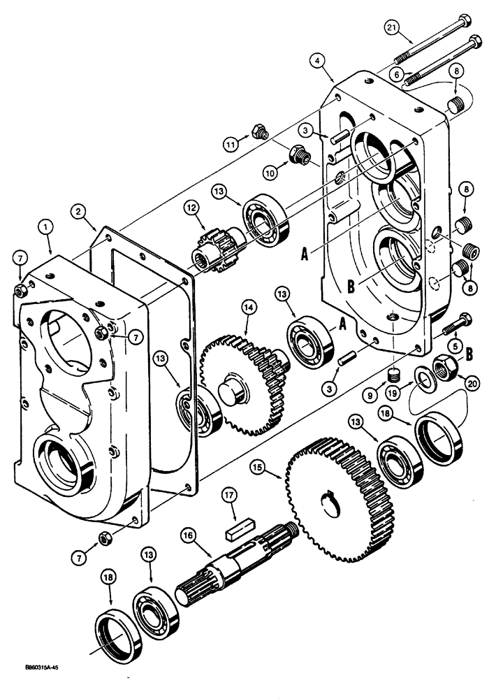 Схема запчастей Case CASE - (6-14) - TRANSMISSION (06) - POWER TRAIN