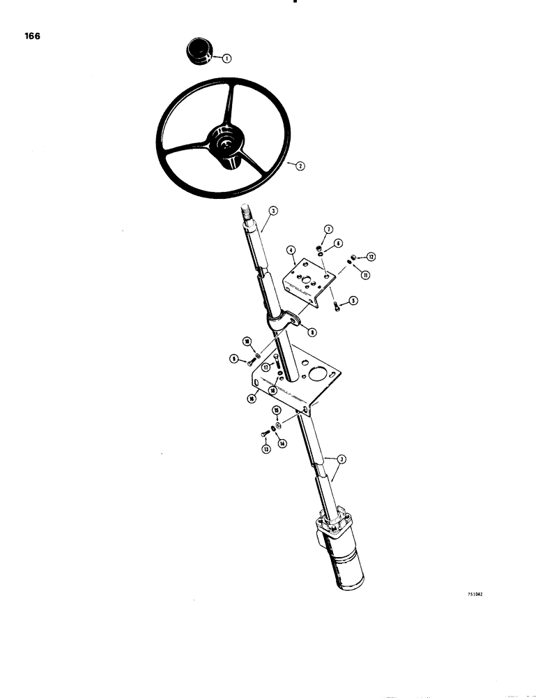 Схема запчастей Case W20 - (166) - STEERING CONTROL VALVE AND RELATED PARTS (05) - STEERING