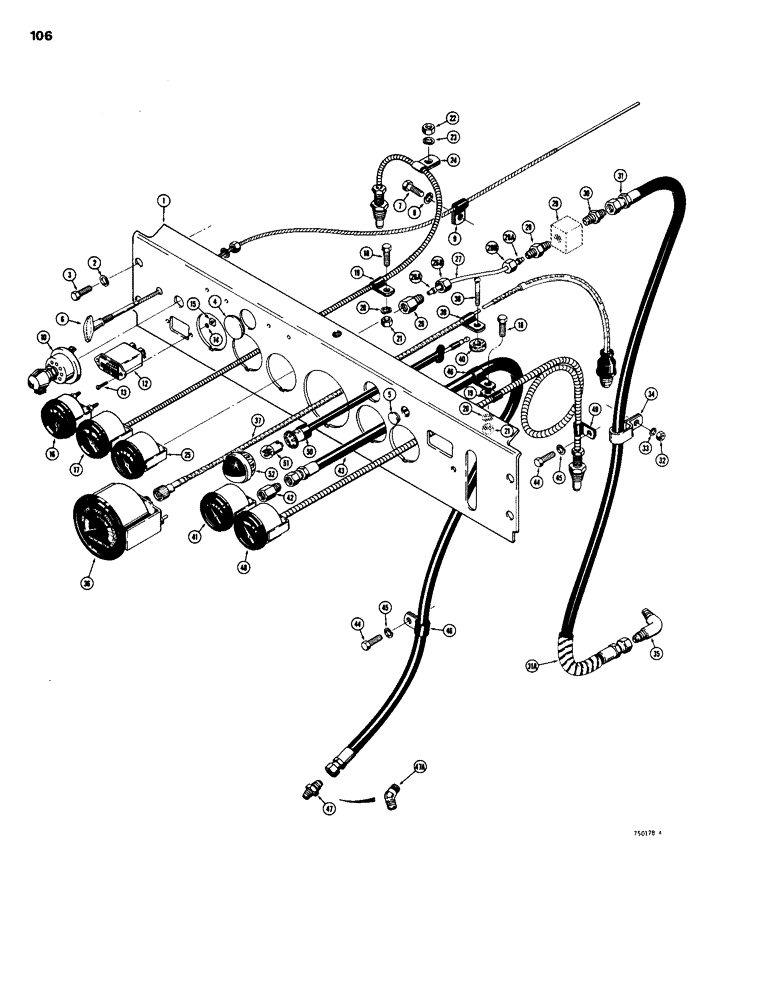 Схема запчастей Case 1150B - (106) - INSTRUMENT PANEL (06) - ELECTRICAL SYSTEMS